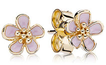 Gold cherry blossom earrings